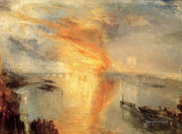 Turner Pintura - La quema de la Cámara de los Lores y el paisaje de los Comunes Turner